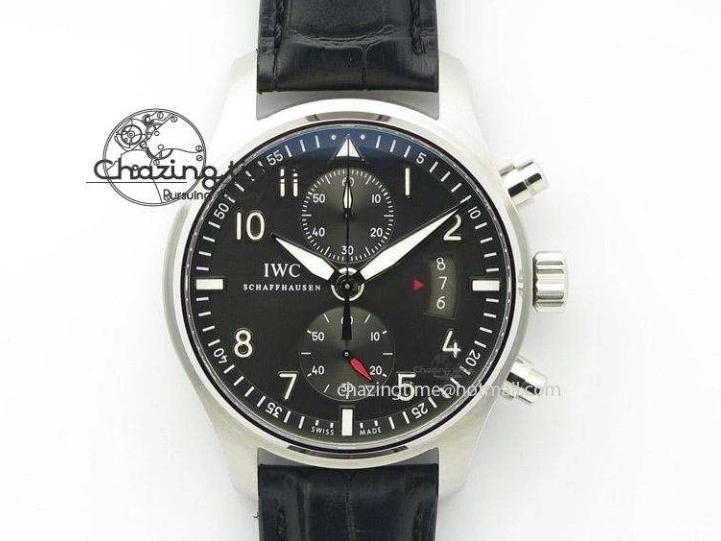 MIROTIME 0510 Attractive Portofino 37mm SS V7F 1:1 Best Edition Gray Dial Diamonds Bezel on Gray Leather Strap A 7091